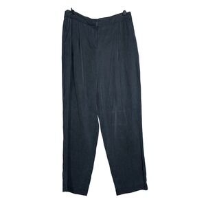 VETTA Black Tencel Wide Leg Pleated Dress Pants Size 8 casual soft cozy